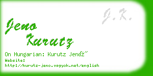 jeno kurutz business card